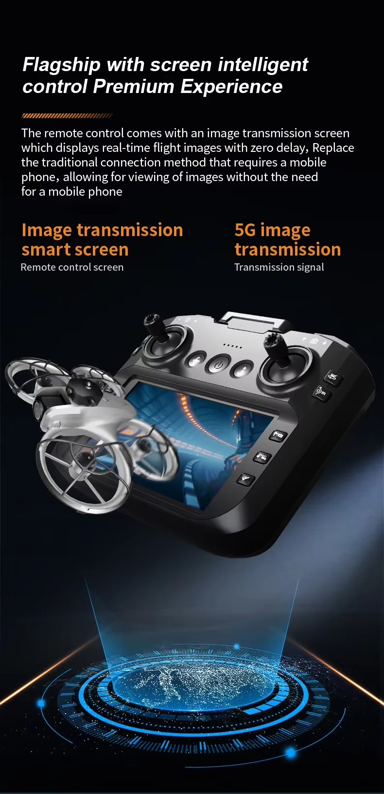 Drone Camera 4K - 4,3-inch drone met groot scherm, 8K